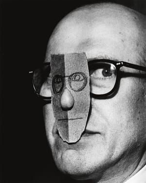 Artwork Title: Saul Steinberg with nose mask