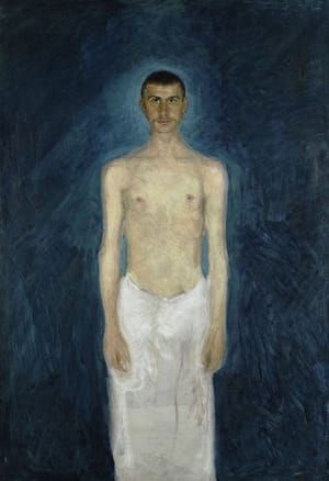Artwork Title: Semi-Nude Self-Portrait