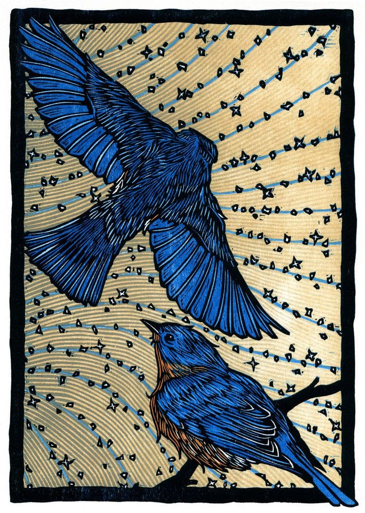 Artwork Title: Bluebirds
