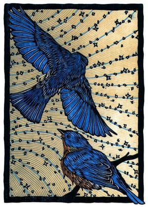 Artwork Title: Bluebirds