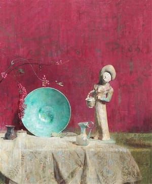 Artwork Title: Still Life With Bowl & Figurine