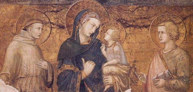 Artwork Title: Virgin and Child with Saint Francis and Saint John the Evangelist