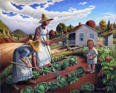 Artwork Title: The Family Garden Farm Landscape
