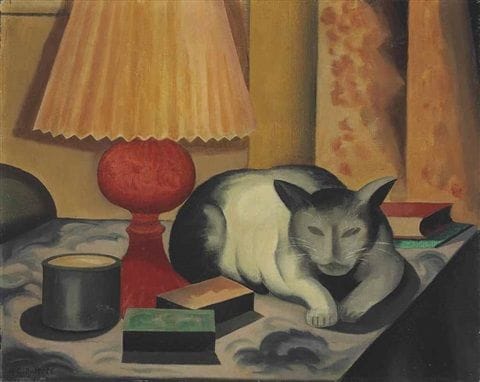 Artwork Title: Cat and Lamp