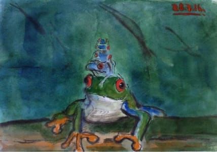 Artwork Title: Red-eyed Tree Frog Mom
