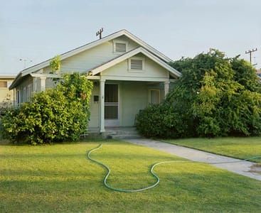 Artwork Title: California Dwelling: Untitled (Green house and hose)