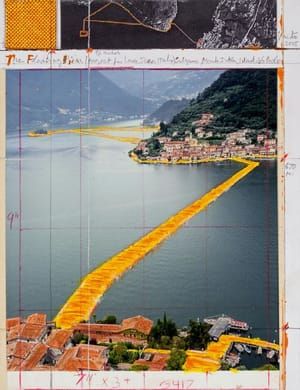 Artwork Title: The Floating Piers (Project for Lake Iseo, Italy)  Collage 2015