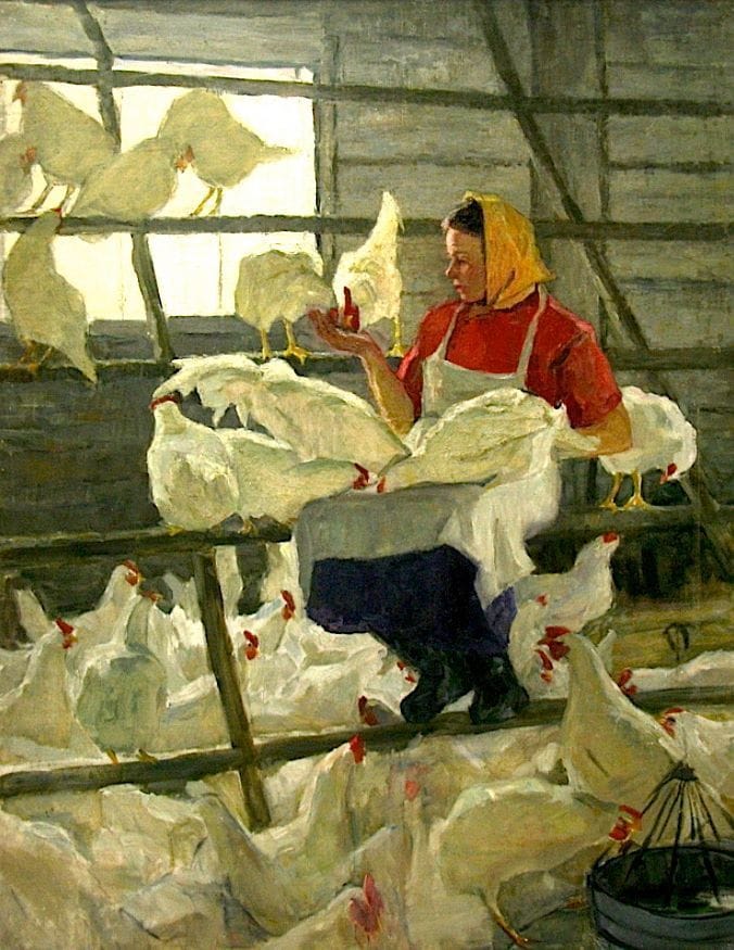 Artwork Title: Alimentando a los pollos