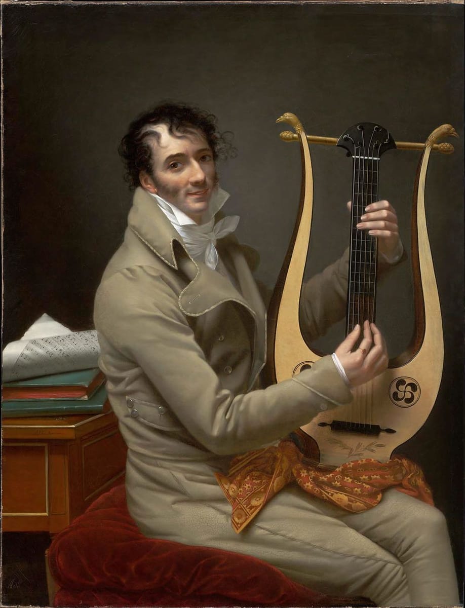 Artwork Title: Joseph-Dominique Fabry Garat Playing a Lyre Guitar