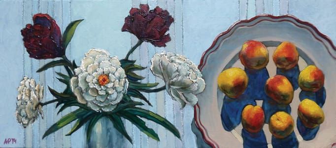 Artwork Title: Peonies and Apricots