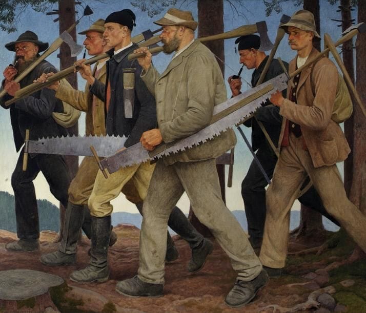 Artwork Title: Bauerngruppe, Holzfäller (Peasant Group, Woodcutters)