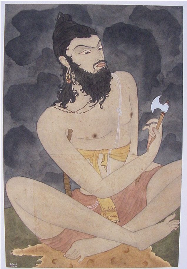 Artwork Title: Parashurama, (Rama with the Battle Axe) the Sixth Avatar of Vishnu by Y. G. Srimati