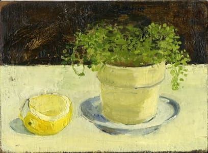 Artwork Title: Still Life with Plant and Lemon