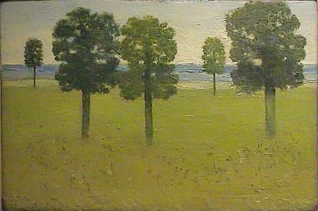 Artwork Title: The Sea, East Hampton (also called Trees and Distant Hills, East Hampton)