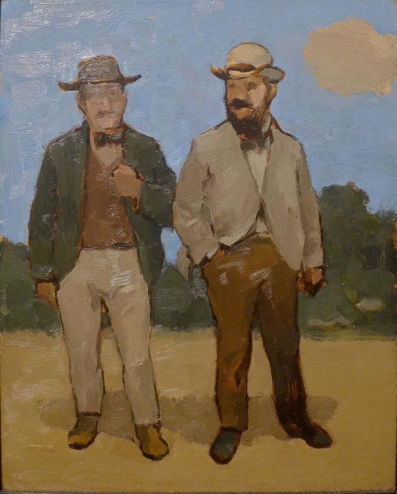 Artwork Title: Two Men on Moonlit Road