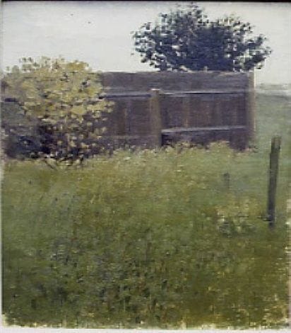 Artwork Title: Landscape with Fence and Bushes