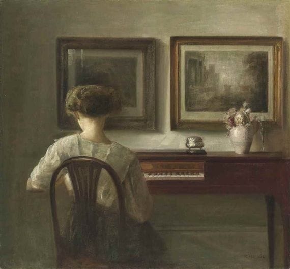 Artwork Title: Young Lady at the Spinet