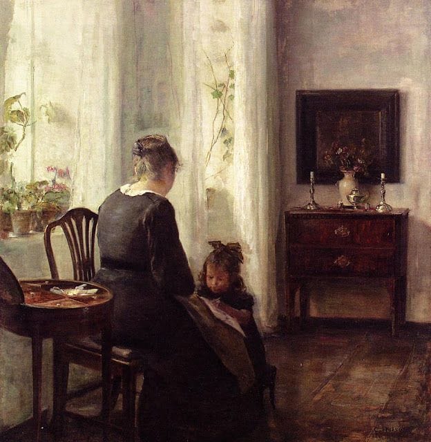 Artwork Title: Mother and Child by a Window