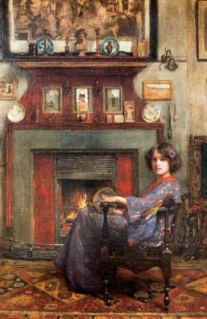 Artwork Title: By the Fireplace
