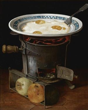 Artwork Title: Still Life Of Eggs Cooking On A Stove