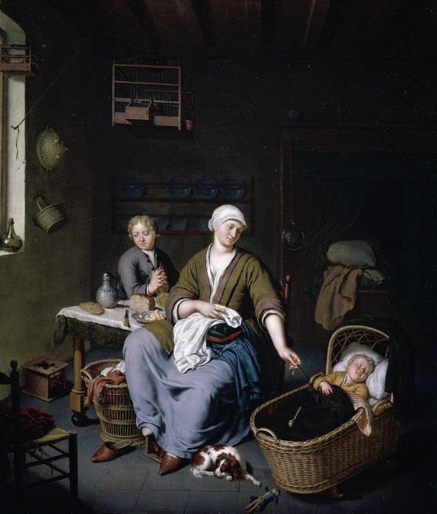 Artwork Title: Interior with a Mother Attending her Children