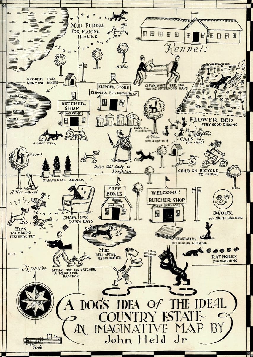 Artwork Title: A DOG'S IDEA of THE IDEAL COUNTRY ESTATE AN IMAGINATIVE MAP