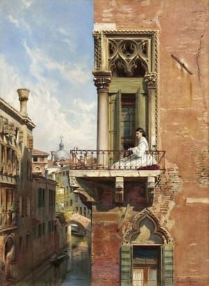 Artwork Title: Anna Passini au balcon du Palazzo Priuli