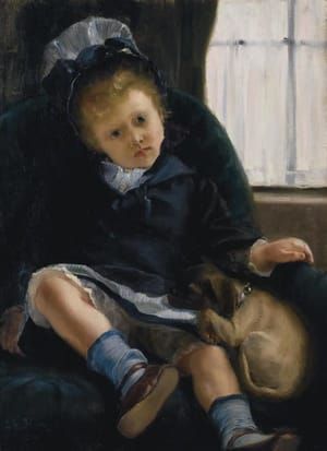 Artwork Title: Little Girl with a Puppy
