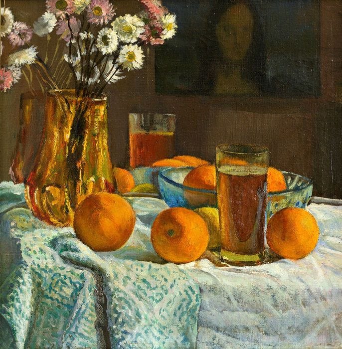 Artwork Title: Oranges and Flowers
