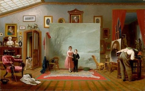 Artwork Title: Interior With Portraits