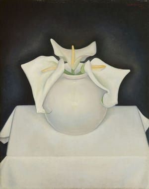 Artwork Title: Aronskelken in witte vaas (Calla Lilies in White Vase)