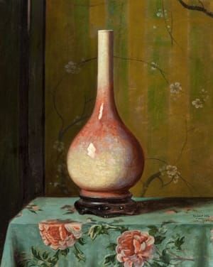 Artwork Title: Pink and Green Vase
