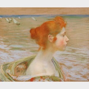 Artwork Title: Profil de Jeune Fille au Bord de la Mer (Portrait of a Young Girl at the Seashore)