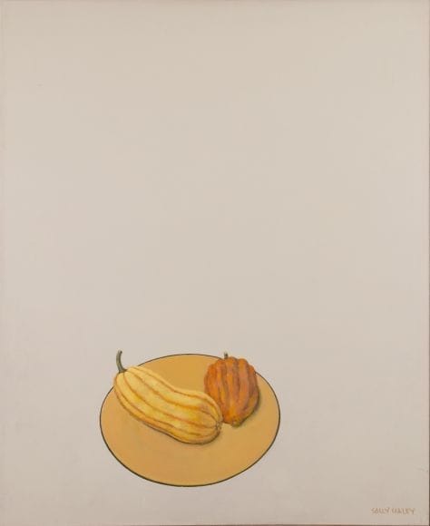 Artwork Title: Untitled (delicata and acorn squash on orange plate)