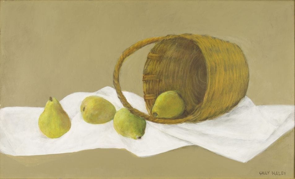 Artwork Title: Untitled (Four Green Pears on White Cloth)