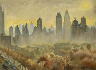 Artwork Title: Over Central Park, New York, Evening