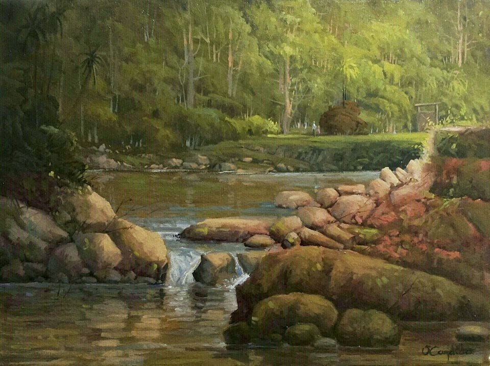 Artwork Title: Beira do rio com pedras