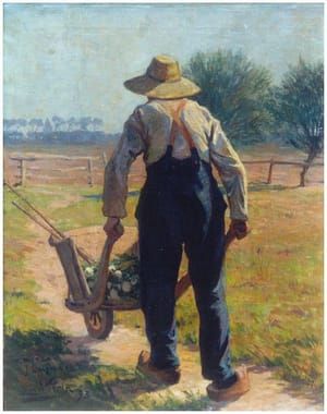 Artwork Title: Boer met kruiwagen (Farmer with Wheelbarrow)
