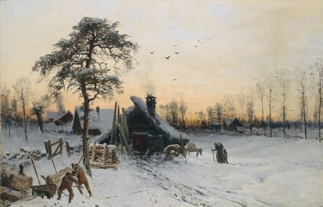 Artwork Title: Winterlandschaft im Abendlicht