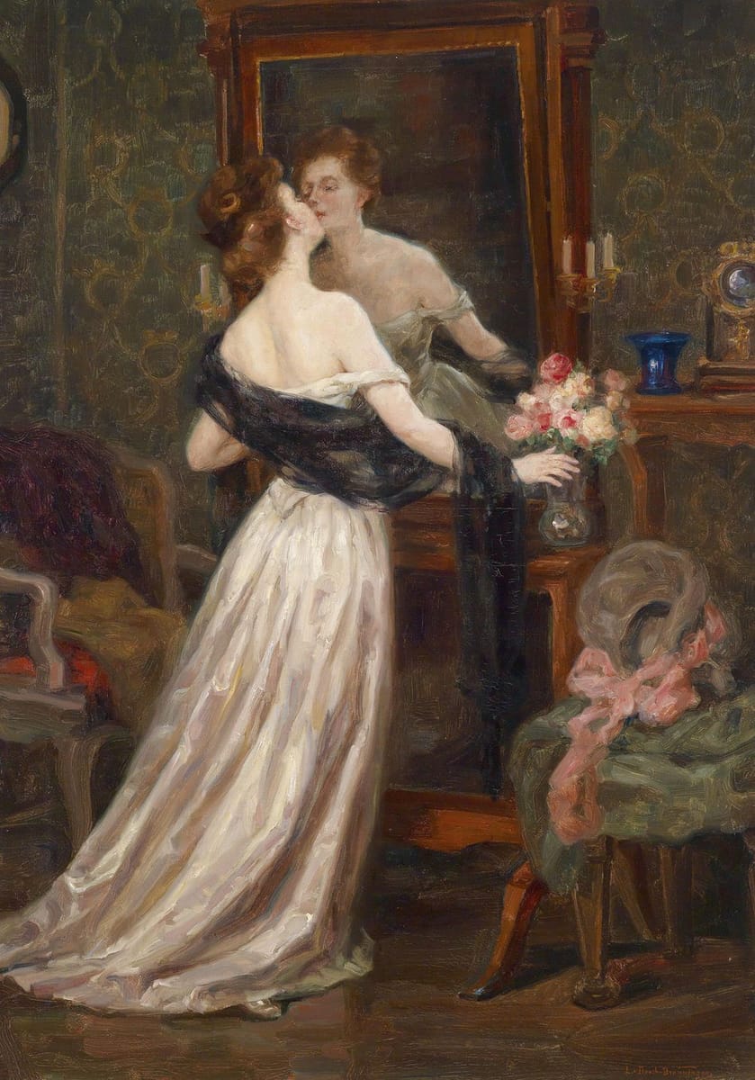 Artwork Title: Lady in a Boudoir before a Mirror
