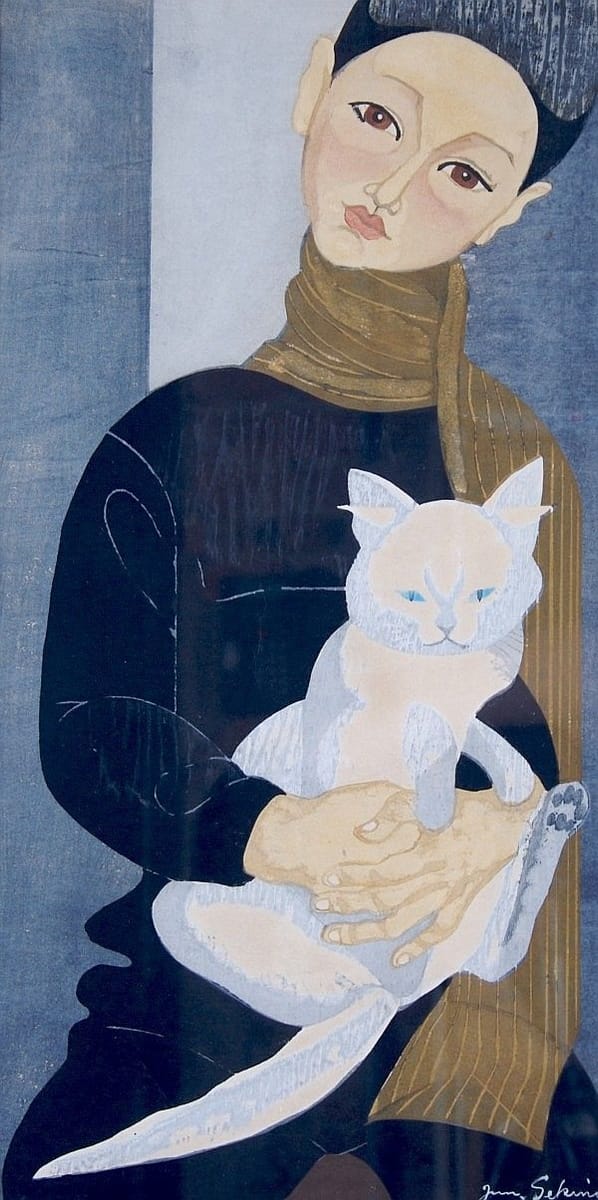 Artwork Title: Woman Holding a Cat