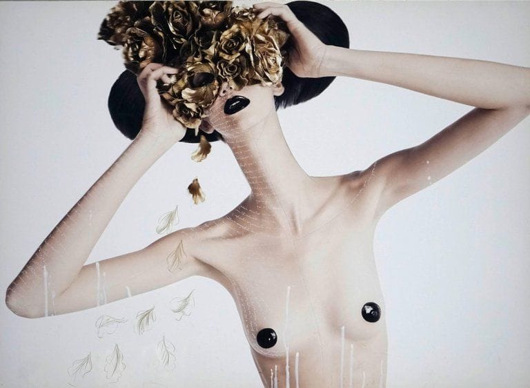 Artwork Title: Teresa with Mask of Roses