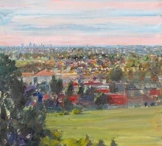 Artwork Title: A View of Downtown L.A. Seen from Hollywood