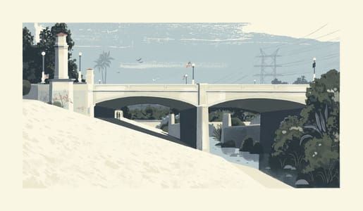 Artwork Title: La River And Hyperion Bridge