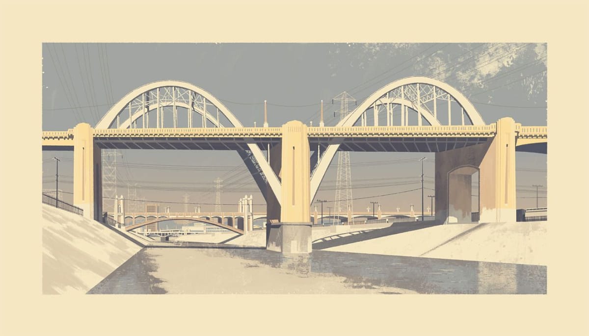 Artwork Title: Los Angeles River And Sixth Street Viaduct