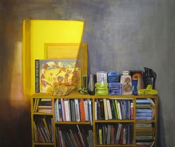 Artwork Title: Interior with Books and Vases
