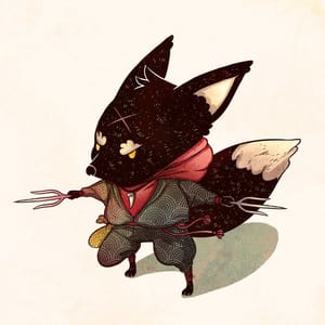Artwork Title: Fierce Ninja Baby Fox