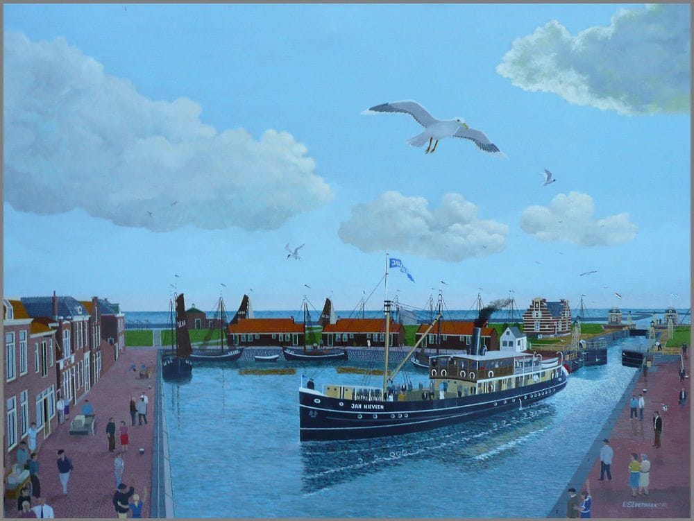 Artwork Title: De Binnenhaven met aankomst van 'De Jan Nieveen' The Arrival of 'De Jan Nieveen'in the Inner Harbor