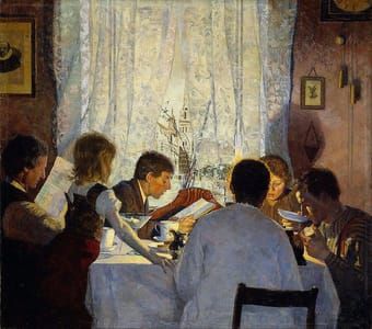 Artwork Title: Breakfast. The Artist's Family