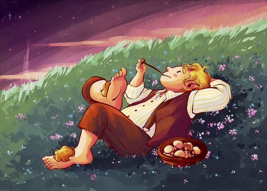 Artwork Title: Samwise Gamgee, Stargazing in the Shire